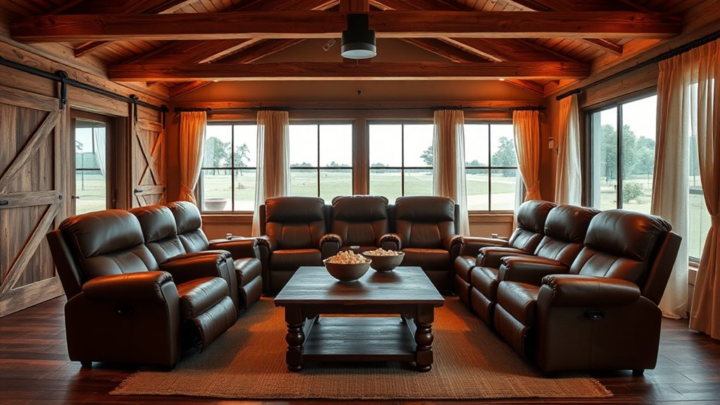 cozy farmhouse home theater essentials