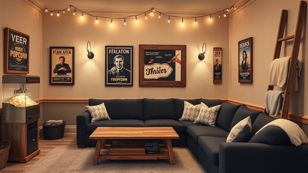 cozy farmhouse theater accents
