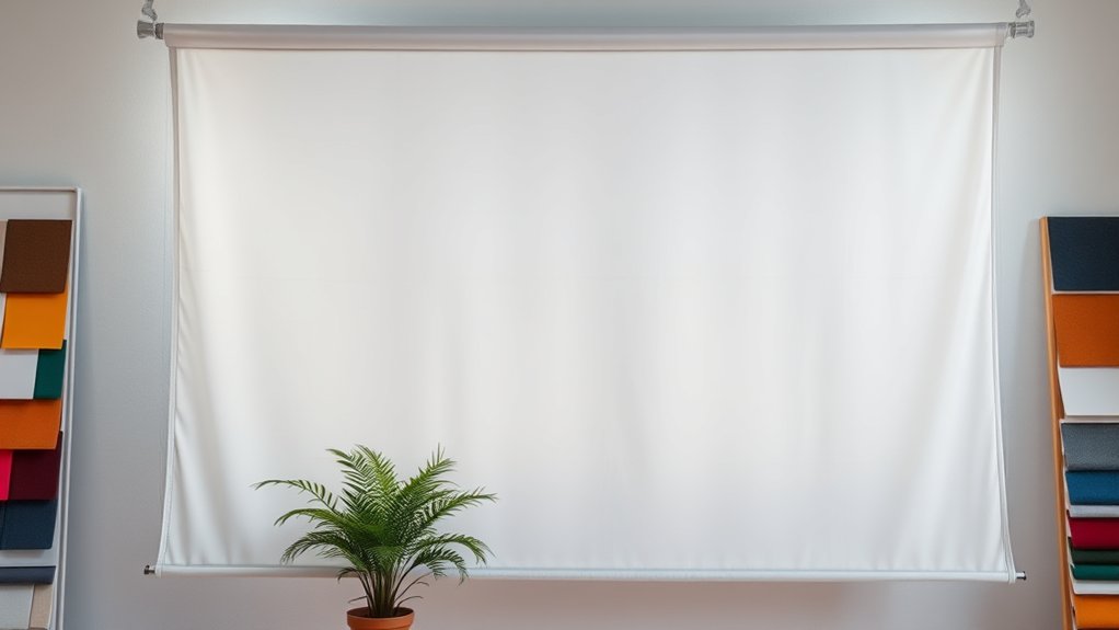 customizable white fabric screens