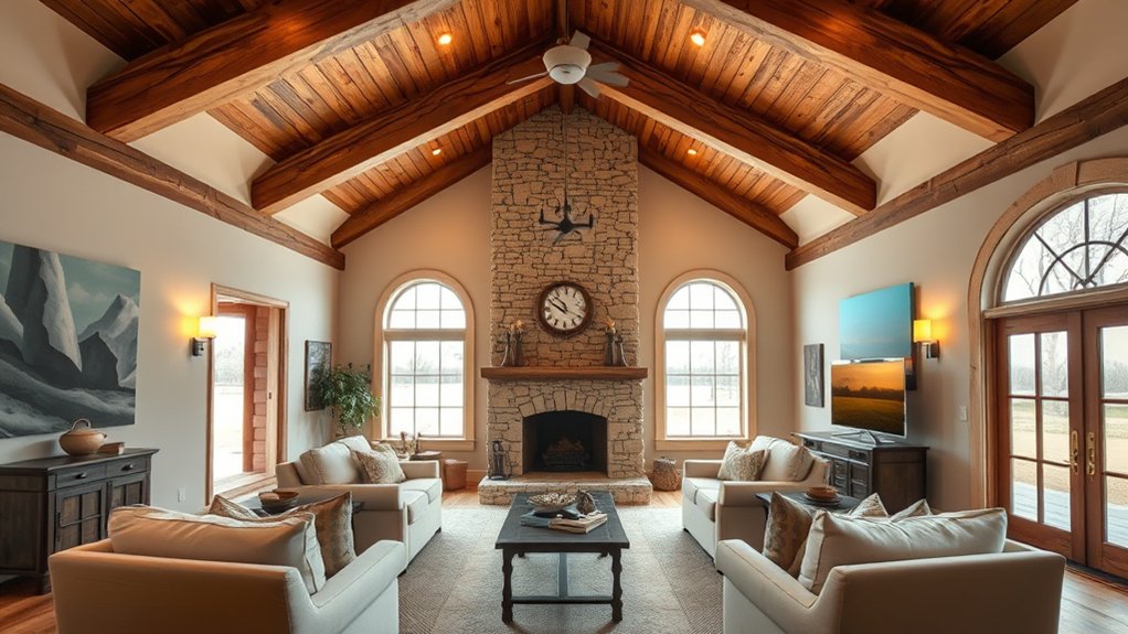 farmhouse style home theater design