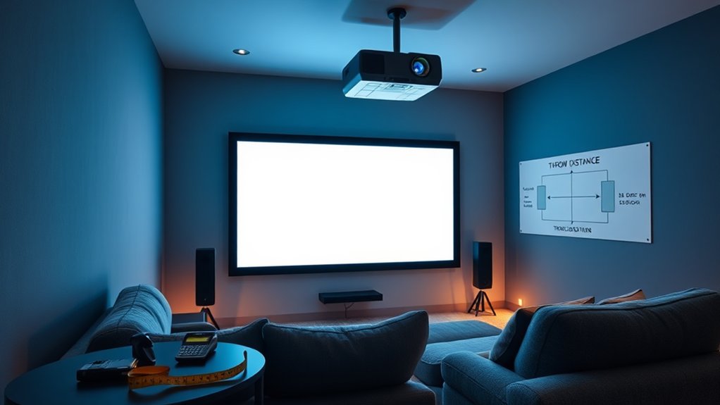 projector throw distance calculation