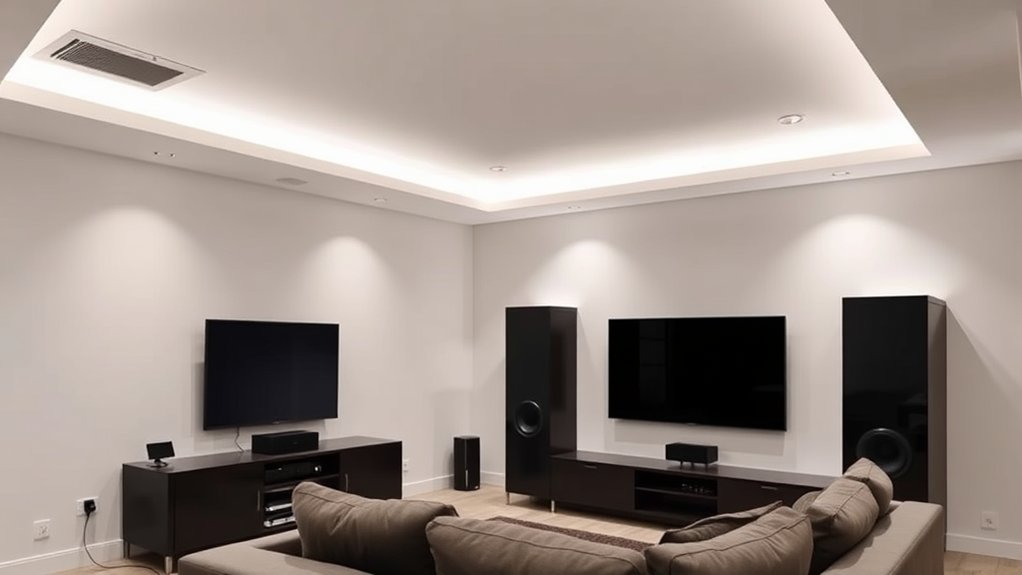 sleek ceiling speaker installation